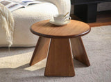 15.55" Round Side, Small Wood Coffee with Three Slanted Legs, Modern Minimalist Accent W3158P540538