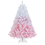 5ft Pink&White Xmas Tree - Flocked Snow-Melt Design, Sturdy Metal Stand, 456 Tips, Fireproof & 49245633