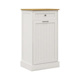 One Drawers and One-Compartment Tilt-Out Trash Cabinet Kitchen Trash Cabinet-White W1120127324