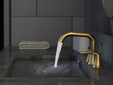 Bathroom Faucet 3 Hole - Sink Faucet 2-Handle 3-Hole, Brushed Gold Widespread 8 Inch 30692445