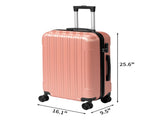 ABS Trolley Case 20in 24in 28in 3PCS Suitcase Set Vertical Striped Frosted Case Suitcase Rose Gold 30183418