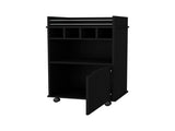 Black 1-Door Bar Cart B062P175048