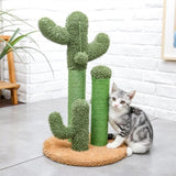 ZNTS Cat Scratching Post Cactus Cat Scratcher Featuring with 3 Scratching Poles and Interactive Dangling 58153982