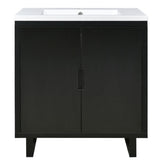 30" Bathroom vanity Set with Sink, Combo Cabinet, Bathroom Storage Cabinet, Solid Wood Frame WF319594AAB