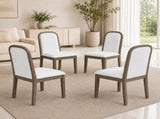 TREXM Vintage Style Dining Chair Set with 4 Upholstered Chairs for Dining Room and Living Room N715P400659P