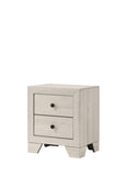 1pc Rustic Two Drawers Storage Nightstand White Wash Finish Wooden Bedroom Furniture B011P332214