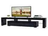 70.8 Inch Black TV Stand with RGB 16-Color LED Lights and USB Port - 2 Drawers Media Console, UV 02338459