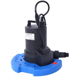 ZNTS 1/4 HP Automatic Swimming Pool Cover Pump 120 V Submersible with 3/4 Check Valve Adapter1850 GPH W465127590