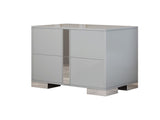 Elegant Nightstand with Metal Foot, Mirrored Bedside Table with 2 Drawers for Bedroom, Living Room, 13916632
