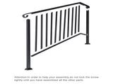 Matte Black Outdoor 4 Level Iron Handrail 56957768