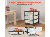 50L 3 Storage Drawer Cart, Clear Plastic Storage Drawers with Wheels Sturdy Cart with 3 Bins for 20355196