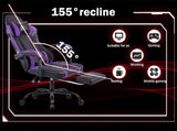 Video Game Chairs for Adults, PU Leather Gaming Chair with Footrest, 360&degSwivel Adjustable Lumbar 34429644