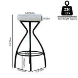 29'' Floral Print Counter Height Bar Stool with Footrest Set of 2 Upholstered Round Barstools for W1757P294425