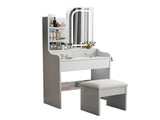 Fashion Vanity Desk with and Lights for Makeup with hair dryer holder and Chair, Vanity 16879326