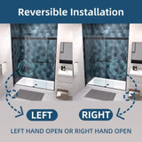 Bypass shower door, sliding door, with 5/16" tempered glass and Matted black finish 6074 W2122P166976