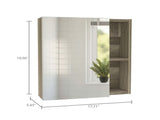 Whirlwind 1-Shelf Rectangle Medicine Cabinet with Mirror Light Oak B06280246