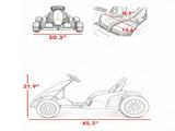Blue 24V Electric Go-Kart for Kids with Dual 150W Motors Adjustable Seat 11.2mph High Speed Slow 25663223