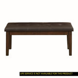 ZNTS Transitional Dining 1pc Wooden Bench Button-Tufted Seat Light Rustic Brown Finish B01176990