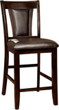 ZNTS Contemporary Set of 2 Counter Height Chairs Dark Cherry And Espresso Solid wood Chair Padded B01182195