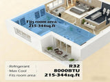 Portable Air Conditioner, Built-in Dehumidifier, Cooling Fan, Sleep, Remote & 24H Timer Auto Off 95820108