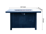44" W x 25" H Outdoor Patio Propane Gas Fire Pit Table - 50,000 BTU High-temperature-resistant W2691P232455