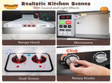 Interactive Kids Play Kitchen with Ice Maker & Chalkboard, Corner Design Pretend Cooking Set with 98686354