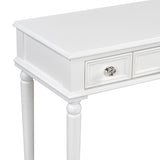 Retro Makeup Desk with Large Mirror, 3-Drawer Dressing for Jewelry Storage, Elegant Console N844P292482A