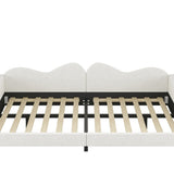 Full size Upholstered Daybed, Sherpa Fabric Sofabed with Cloud-Shaped Backrest, No Box-spring N733P234605K