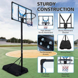 Basketball Hoop Adjustable Height 4.74-10 FT, Portable Basketball Stand for Outdoor&Indoor W2031P281101