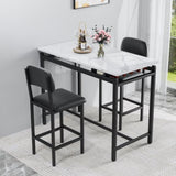 Kitchen Table Set, Dining Table and Chairs for 2, 3 Piece Dining Room Table Set with 2 Upholstered W578P150069