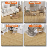 ZNTS 3D Retro Laminate Vinyl Flooring Roll, Peel and Stick Linoleum Wood Grain, Vinyl Plank Floor Tiles, 97414543