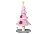 59in Large Tall Christmas Tree Cat Tower 2 Cat Condos & Scratching Post, Soft Fleece Cat Tree 91734077