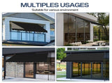 118.1"D x 59.1"W x"H Retractable Awning Black 85522071