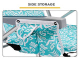 1 PCS Aluminum Beach Chair, 8.5 Inch Seat Height Teal Tribal Pattern, Adjustable Folding Chair with 78014252