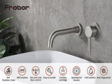 Wall Mount Faucet for Bathroom Sink or Bathtub, Single Handle 2 Holes Brass Rough-in Valve Included, T3177P269103