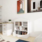 Multi-Functional 7 Shelf Bookcase, Storage Display, Rack, Organizer, White,14.37" D x 31.50" W W282104552