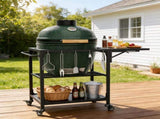 Outdoor Grill Table for Big Green Egg Style BBQ, Heavy Duty Metal Cart Prep Table with Wheels, 09927084
