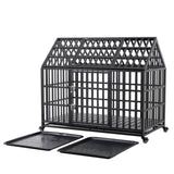 ZNTS 52" Heavy Duty Dog Crate Large Dog cage Strong Metal Dog Kennels and Crates for Large Dogs with 4 W206137933