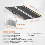 Portable Wheelchair Ramp, 2 ft 800 lbs Capacity, Non-Slip Aluminum Folding Threshold Ramp, Foldable T3342P363002
