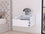 White Dual-Shelf Display Nightstand B062P175143