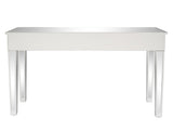 3-Drawer Modern Style Diamond-Embellished Computer Desk MDF with Mirror Finish 42*15*29.92in Silver 99489449