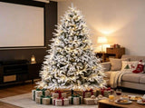 6ft Flocked Christmas Tree Hinged Design 2015 Tips 260 Warm White LEDs 39412533