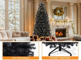 6ft Pre-Lit Artificial Pencil Christmas Tree,Hinged Artificial Slim Christmas Tree with 700 Branch 98357053