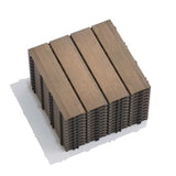 Patio Floor Tiles Pack of 11 WPC Wood-Plastic Composite Patio Deck Tiles DIY Interlocking Decking W206P201283