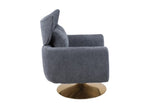 ZNTS Classic Mid-Century 360-degree Swivel Accent Chair, Dusty Blue Linen W1361104587