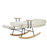 ZNTS Modern Teddy Gliding Rocking Chair with High Back, Retractable Footrest, and Adjustable Back Angle W2012137612