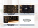 2-Door Barn Door Shoe Cabinet Made of Triamine Particleboard Black Square Shoe Cabinet with 73502453