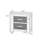 Bedroom Furniture Rustic Light Grey Simple 1pc Nightstand 2-Drawers Bed Side Table Solidwood B011P236769