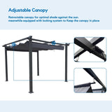 ZNTS 10x10 Ft Outdoor Patio Retractable Pergola With Canopy Sunshelter Pergola for W41940784