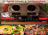 7000W Double Burner Electric Cooktop 110V, 2x3500W Rapid Heating Hot Plate with 4 Preset Modes 00759655